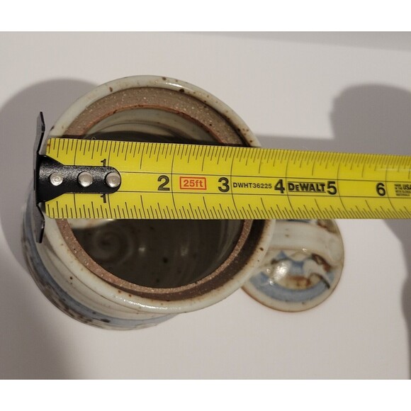 Vintage Studio Art Pottery Honey Jar Sugar Jar with Lid Artist Signed - Picture 15 of 15